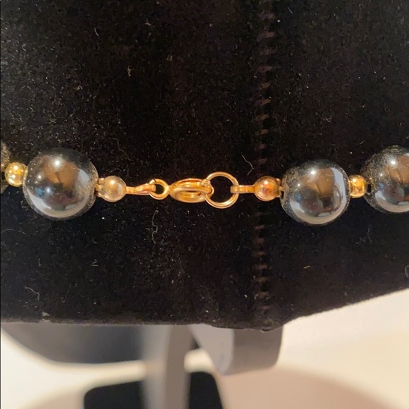 Vintage Black Beaded Necklace - Picture 3 of 4